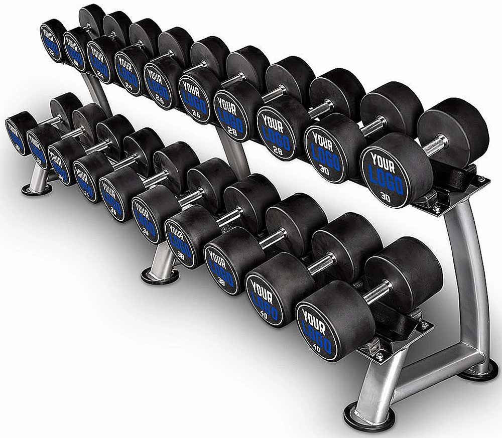 Bild von Polyurethan Dumbbell - Customer Logo - in 2 kg Steps - Kompakthantelsatz 4 - 30 kg